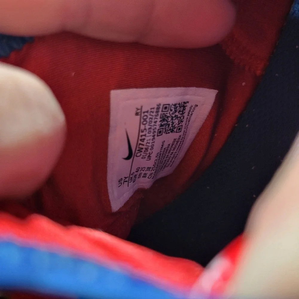Nike Flex Plus Shoes Black Red Blue Slip On Youth‎ Size 7Y CW7415 001